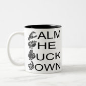 ASL CTFD Calm The F**K Down #USAPatriotGraphics Zweifarbige Tasse (Links)