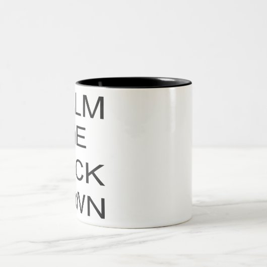 ASL CTFD Calm The F**K Down #USAPatriotGraphics Zweifarbige Tasse (Mittel)
