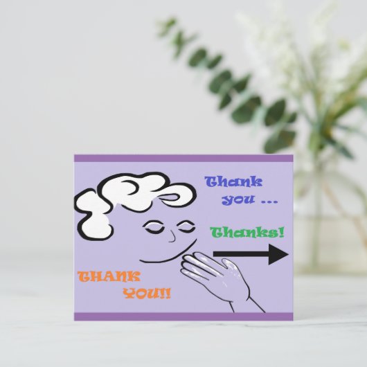 ASL Danke! Postkarte (Stehend Vorderseite)