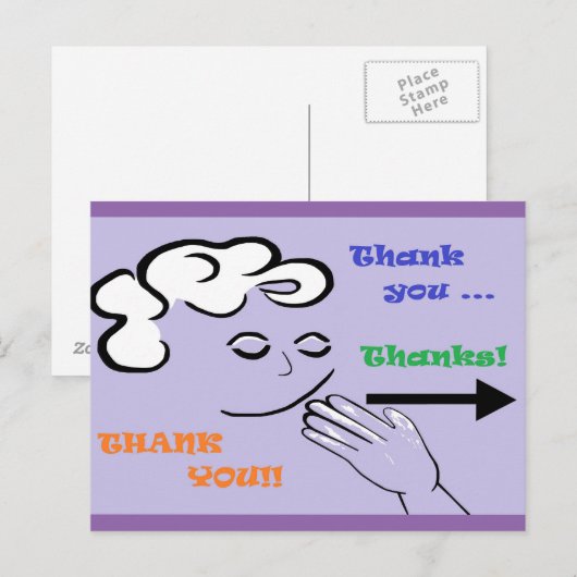 ASL Danke! Postkarte (Vorne/Hinten)