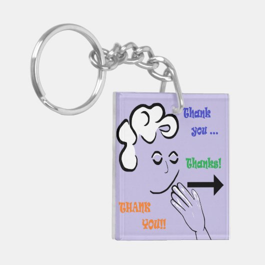 ASL danken Ihnen! Schlüsselanhänger (Vorderseite links)