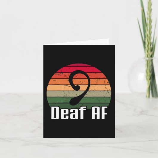 ASL Deaf AF Signage Language Deaf Awareness Karte (Vorderseite)