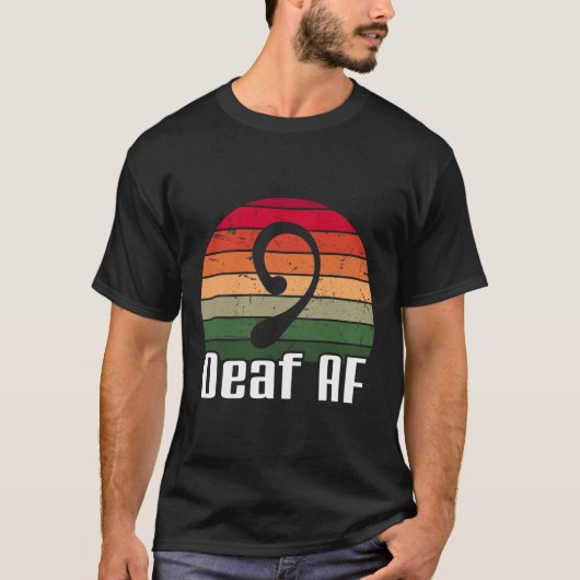 ASL Deaf AF Signage Language Deaf Awareness T-Shirt (Vorderseite)