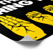 Asl Deaf Awareness Deaaaab Kultur und Gebärdenspra Poster (Ecke)