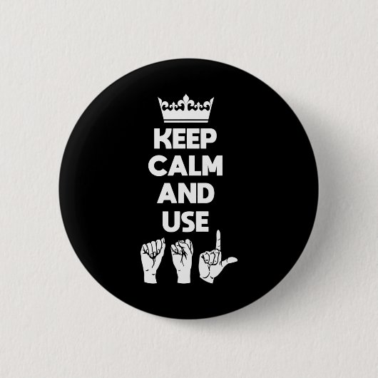 ASL Deaf Awareness und Gebärdensprache 1 Button (Vorderseite)