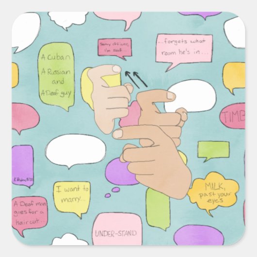 ASL Deaf Jokes Sticker (Vorderseite)