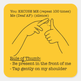 ASL Design - Rule of Thumb Quadratischer Aufkleber