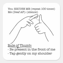 ASL Design - Rule of Thumb Quadratischer Aufkleber