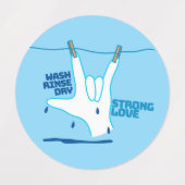 ASL Design - Wash, Rinse, and Dry Love ILY Etiketten (Design 2)
