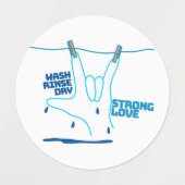 ASL Design - Wash, Rinse, and Dry Love ILY Etiketten (Design 1)