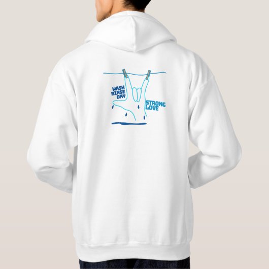 ASL Design - Wash, Rinse, and Dry Love ILY Hoodie (Rückseite)