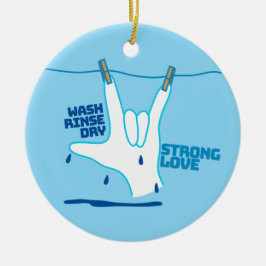 ASL Design - Wash, Rinse, and Dry Love ILY Keramik Ornament