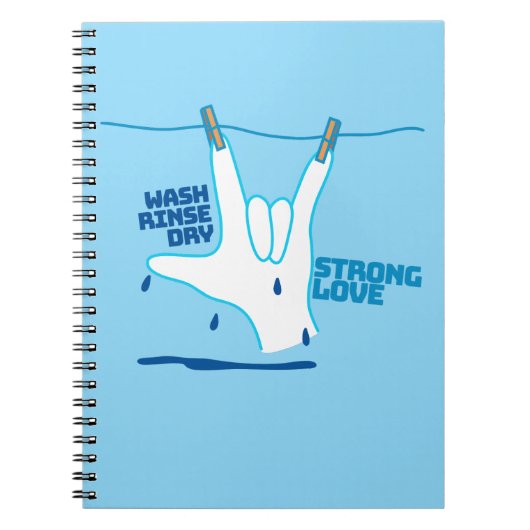 ASL Design - Wash, Rinse, and Dry Love ILY Notizblock (Vorderseite)