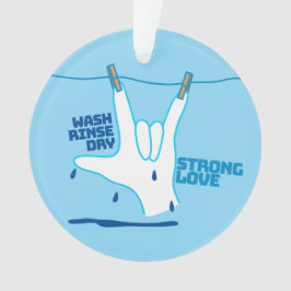 ASL Design - Wash, Rinse, and Dry Love ILY Ornament