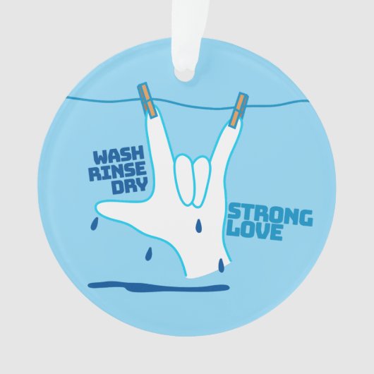 ASL Design - Wash, Rinse, and Dry Love ILY Ornament (Vorderseite)