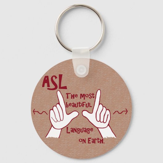 ASL die schönste Sprache Schlüsselanhänger (Vorderseite)