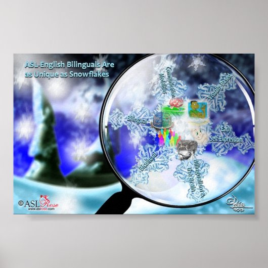 ASL - Englisch Bilinguals - Snowflakes Poster (Vorne)