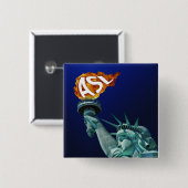 ASL erleuchtet die taube und Anhörungs-Leute Button (Vorne & Hinten)