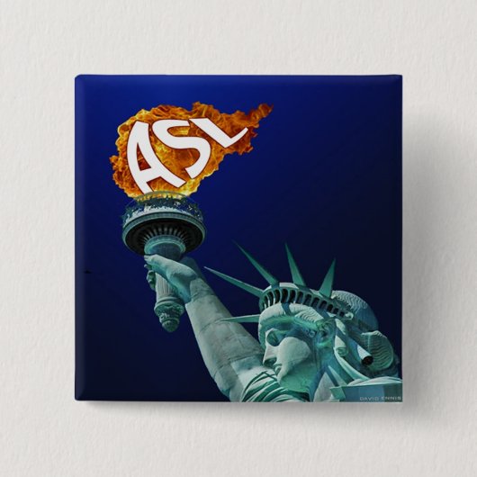 ASL erleuchtet die taube und Anhörungs-Leute Button (Vorderseite)