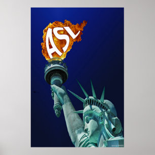 ASL erleuchtet Schwerhörigen (24" x36") Poster