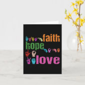 ASL Faith Hope Liebe American Sign Language Christ Karte (Gelbe Blume)