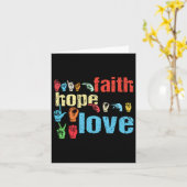 Asl Faith Hope Liebe American Sign Language Christ Karte (Gelbe Blume)