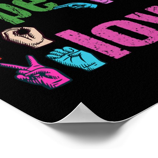 ASL Faith Hope Liebe American Sign Language Christ Poster (Ecke)