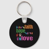 ASL Faith Hope Liebe American Sign Language Christ Schlüsselanhänger (Vorderseite)