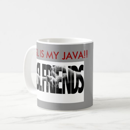ASL-FREUND-GRUPPE JAVA KAFFEETASSE (Vorderseite Links)