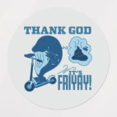 ASL Friday Design - Thank God It’s Friyay!  Etiketten (Design 2)