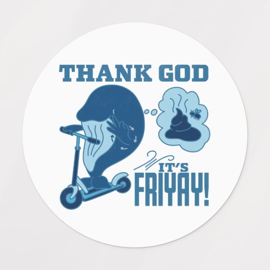 ASL Friday Design - Thank God It’s Friyay!  Etiketten (Design 1)