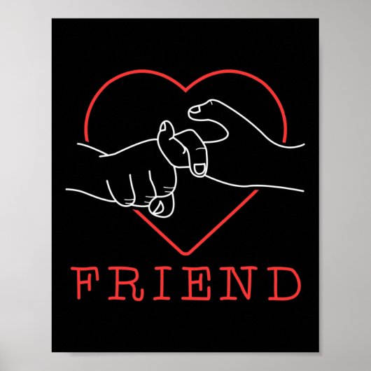 ASL Friend Niedlich Language Pride Höfliches Bewus Poster (Vorne)