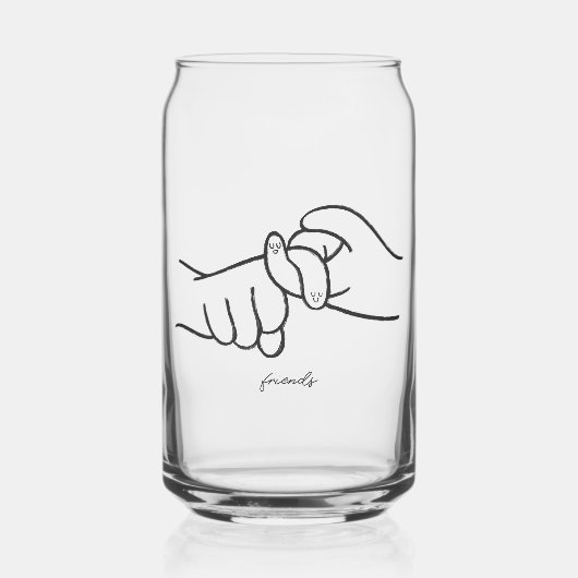 ASL Friends Can Glass - Verbindung zu jeder Seite Dosenglas (Vorderseite)