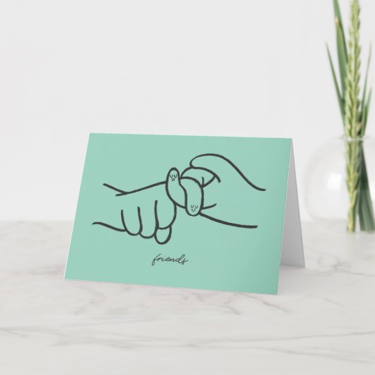 ASL Friends Card - American Sign Language Design Dankeskarte (Vorderseite)