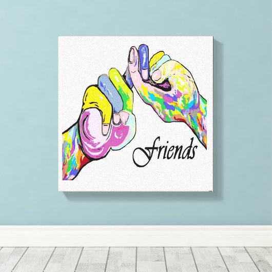 ASL Friends Leinwanddruck (Insitu (Holzboden))