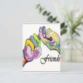ASL Friends Postkarte (Stehend Vorderseite)