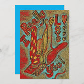 ASL Funky I WIRKLICH Liebe  Feiertagskarte (Vorne/Hinten)