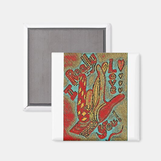 ASL Funky I WIRKLICH Liebe Magnet (Vorderseite/Rückseite)