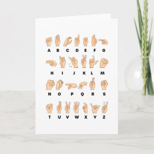 ASL-Gebärdensprach-Handalphabet-Lehrer Karte
