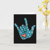 Asl Gebärdensprache I Liebe You Gesture Heart Deaf Karte (Gelbe Blume)