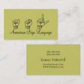 ASL, Gebärdensprache, Übersetzer, Visitenkarte (Vorne/Hinten)