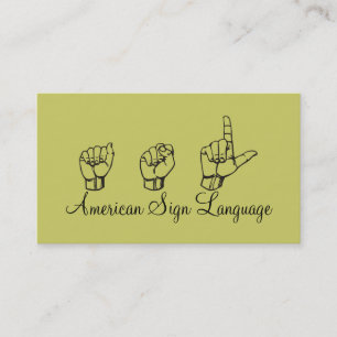ASL, Gebärdensprache, Übersetzer, Visitenkarte