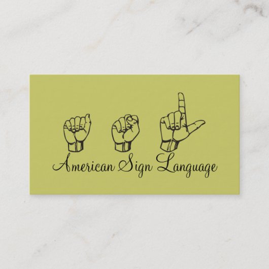 ASL, Gebärdensprache, Übersetzer, Visitenkarte (Vorderseite)