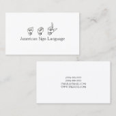 ASL, Gebärdensprache, Übersetzer, Visitenkarte (Vorne/Hinten)