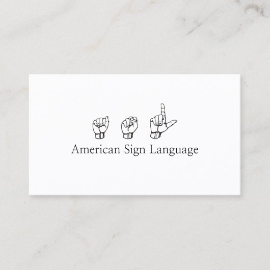 ASL, Gebärdensprache, Übersetzer, Visitenkarte (Vorderseite)