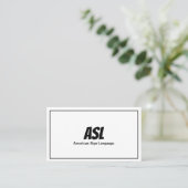 ASL, Gebärdensprache, Übersetzer, Visitenkarte (Stehend Vorderseite)