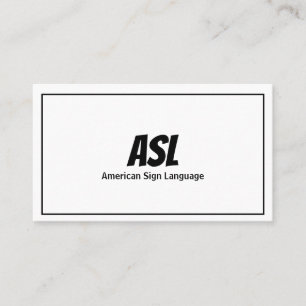 ASL, Gebärdensprache, Übersetzer, Visitenkarte