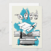 ASL Grad Einladung mit Grand Finger Speak (Vorne/Hinten)