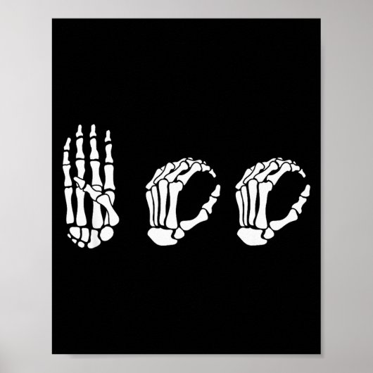 Asl Halloween Skeleton Hand American Sign Language Poster (Vorne)