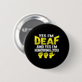 Asl Hand Gesture Deaf Hearing Loss Awareness 11 Button (Vorne & Hinten)